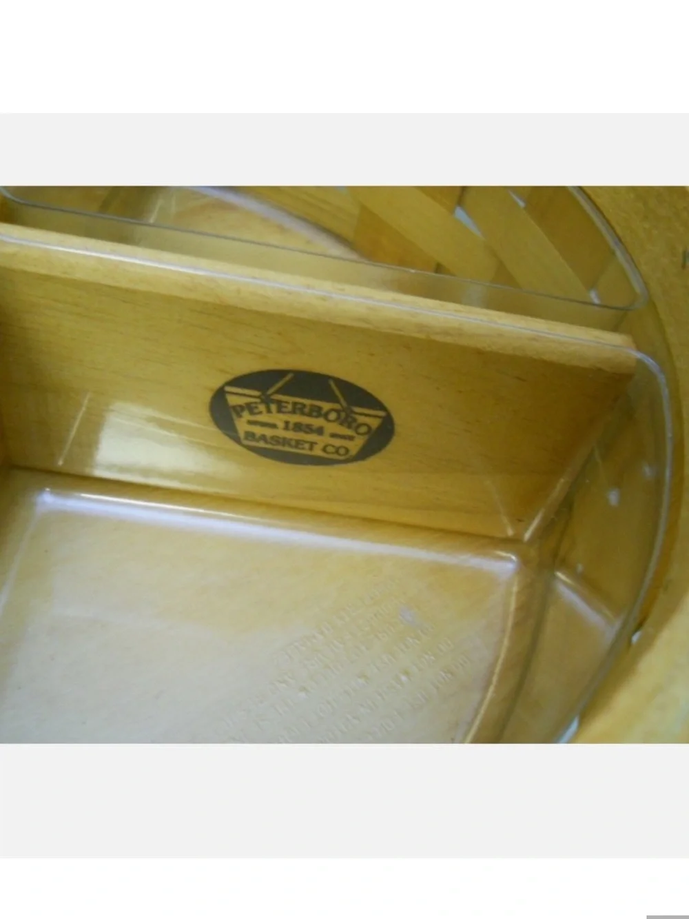 Peterboro Wooden Lazy Susan Basket Organizer Picnic BBQ Kitchen Caddy